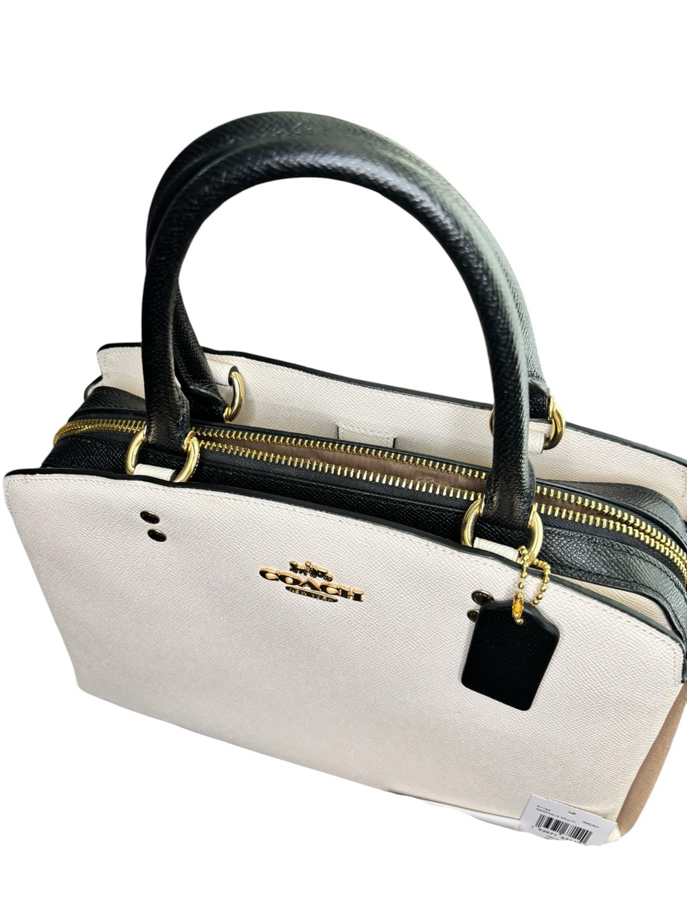 Coach 2022 Cara Satchel Chalk Multi Pebble Leather Satchel Crossbody NWT - Picture 3 of 13
